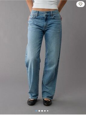 American Eagle Outfitters Low-Rise Baggy Straight Leg Jeans